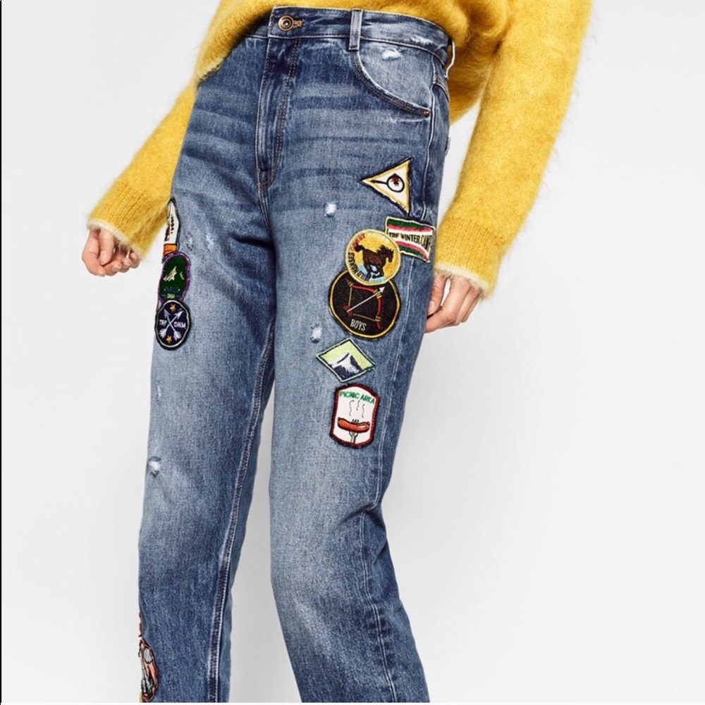 NEW! ZARA Patchwork Jeans 👖